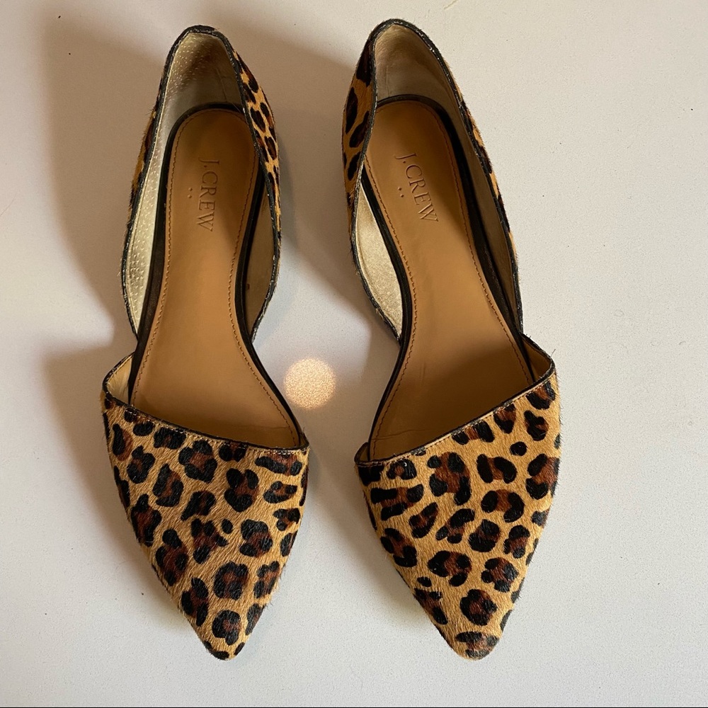Jcrew Factory Leopard Calf Hair Flats